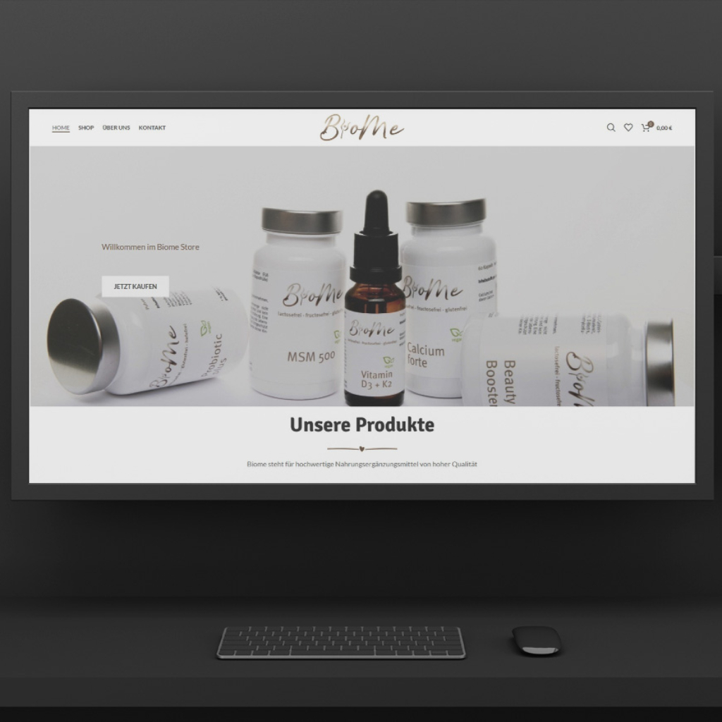 Biome Store Supplements eCommerce Website delivery mockup 2