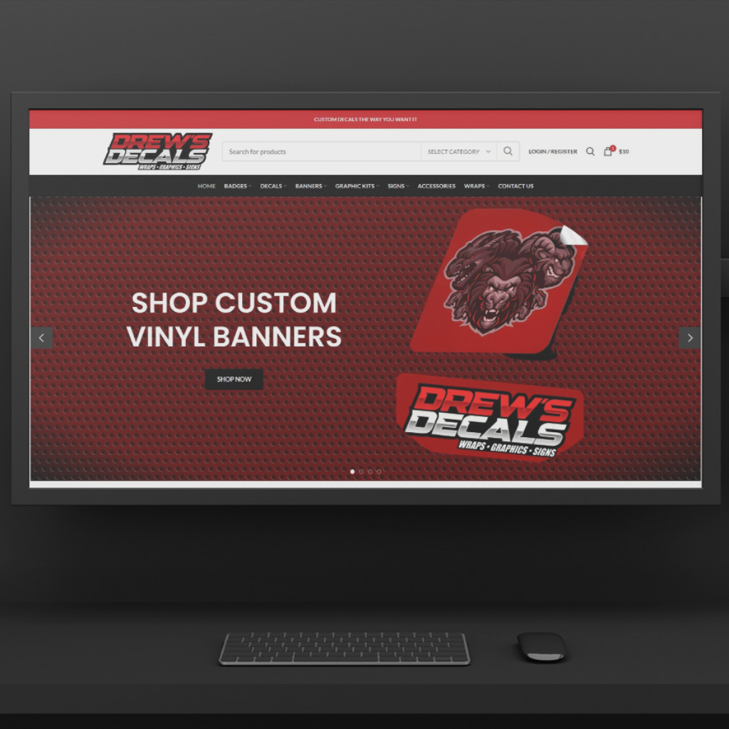 Drew's Decals eCommerce Website Mockup - Kashif 145