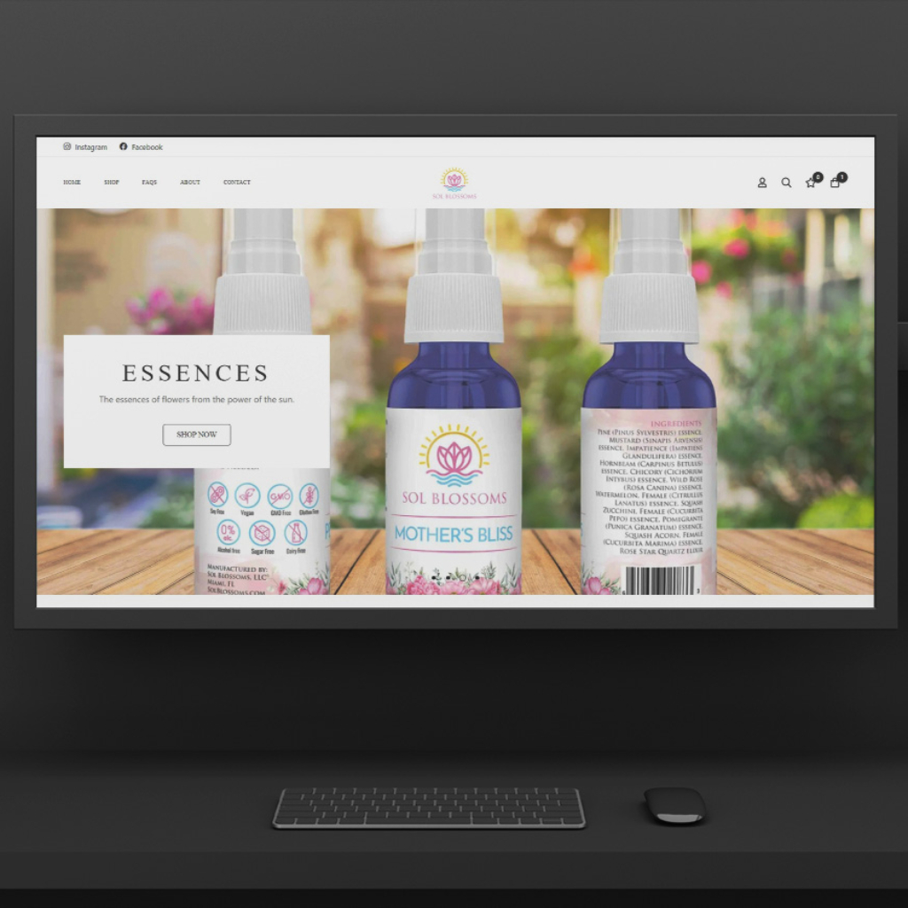Sol Blossoms eCommerce Website Mockup